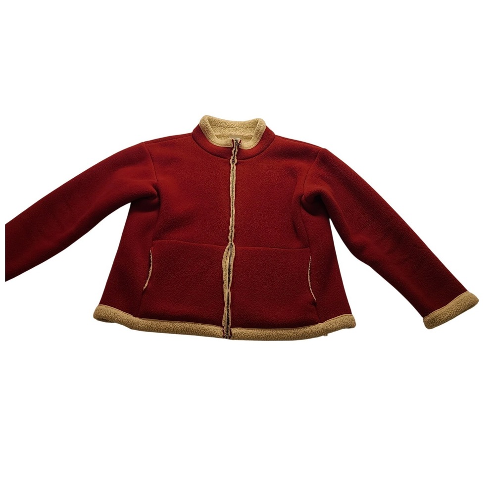 Cityscape Red Fleece Sherpa Lined Full Zip Jacket Made in Canada Women's L